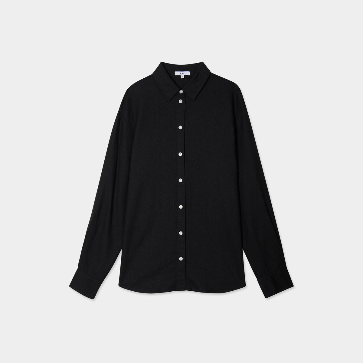 Chemise oversize lin mélangé noir femme