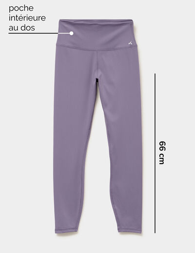 Legging de sport gainant taille haute violet femme