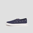Chaussures bateau en toile bleu marine homme
