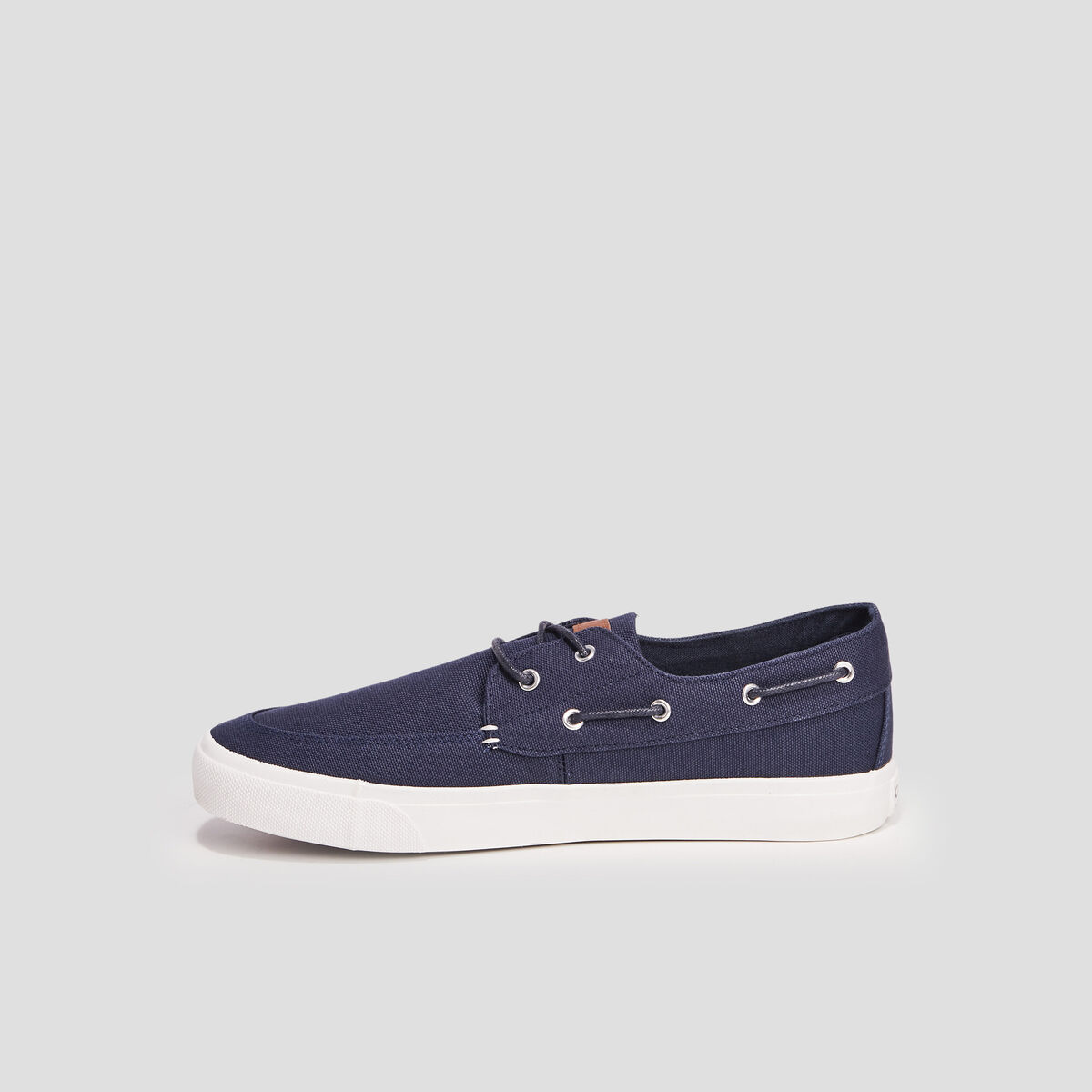 Chaussures bateau en toile bleu marine homme