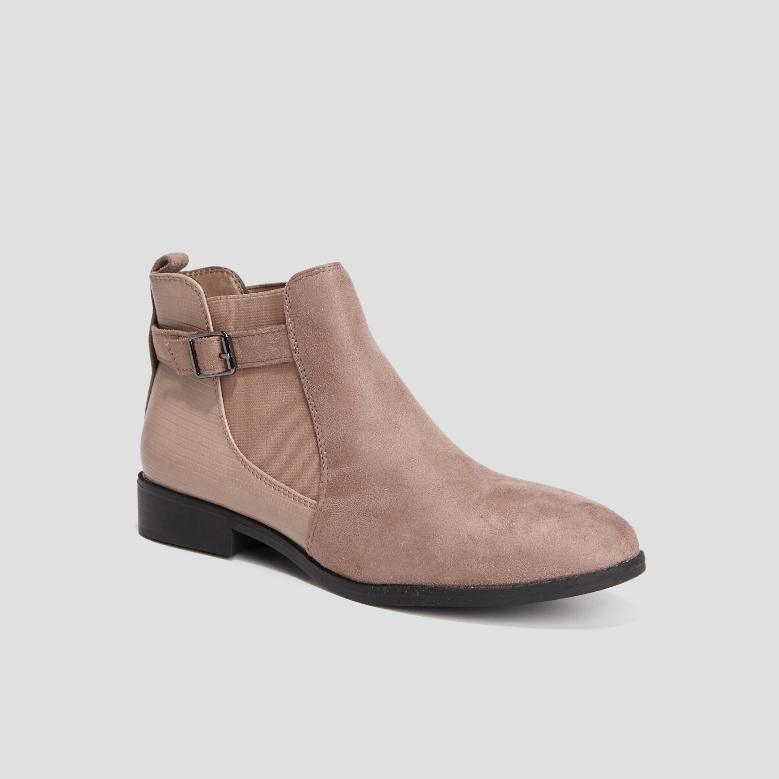 Bottines chelsea avec boucles taupe femme LH