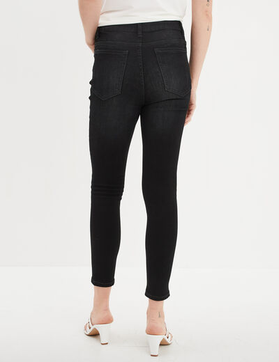 Jeans skinny 7/8ème denim noir femme