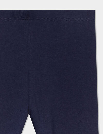 Legging uni en coton bleu marine bébé fille