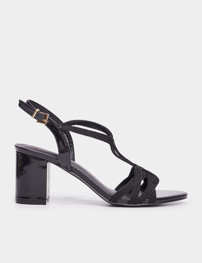 Sandales &agrave; talons Mosquitos noir femme