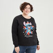 Sweat de Noël col rond Stitch noir femme grande taille