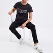 T-shirt manches courtes coton d&eacute;lav&eacute; gris fonc&eacute; homme