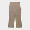 Pantalon droit cropped taille haute marron femme