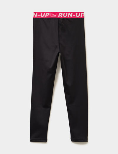 Legging stretch taille &eacute;lastiqu&eacute;e noir fille