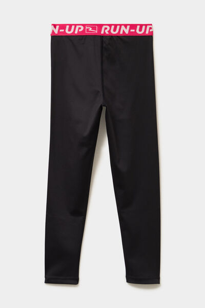 Legging stretch taille &eacute;lastiqu&eacute;e noir fille