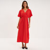 Robe longue &eacute;vas&eacute;e col cache-coeur rouge femme
