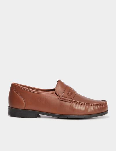 Mocassins en cuir marron clair homme