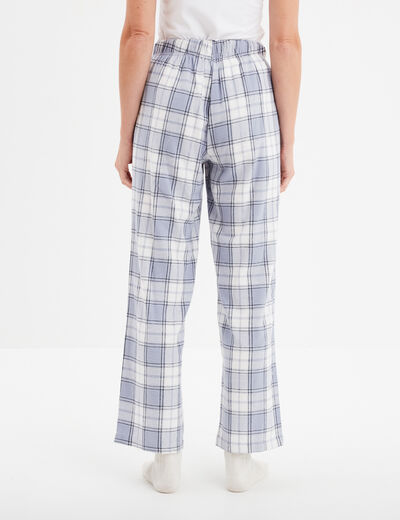 Pantalon de pyjama en coton ajusable bleu femme