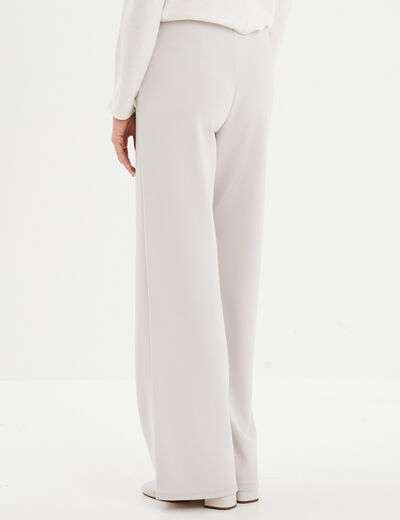 Pantalon large fluide gris clair femme