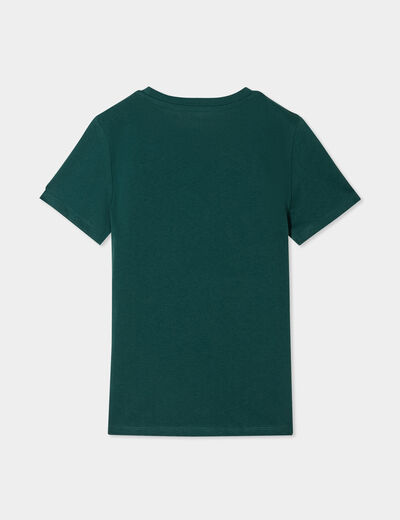 T-shirt en coton manches courtes vert foncé garçon