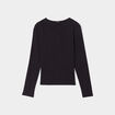 T-shirt côtelé avec ouverture Liberto noir femme