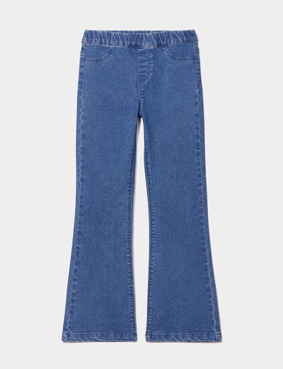 Jegging flare taille élastiquée denim stone fille