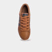Baskets plates à lacets marron cognac homme