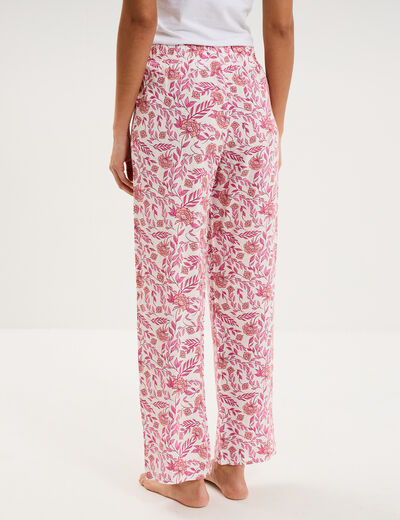 Pantalon de pyjama fluide ecru femme
