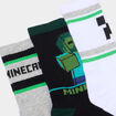 Lot 3 paires chaussettes Minecraft vert gar&ccedil;on