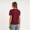 T-shirt col rond manches courtes violet fonc&eacute; femme