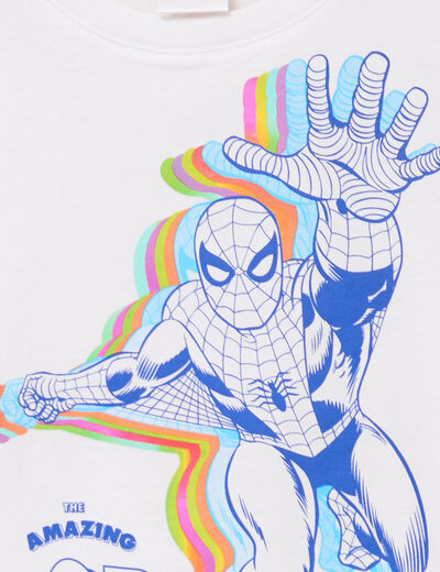 T-shirt manches courtes Spider-Man blanc gar&ccedil;on