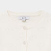 Gilet manches longues boutonn&eacute; blanc b&eacute;b&eacute; fille