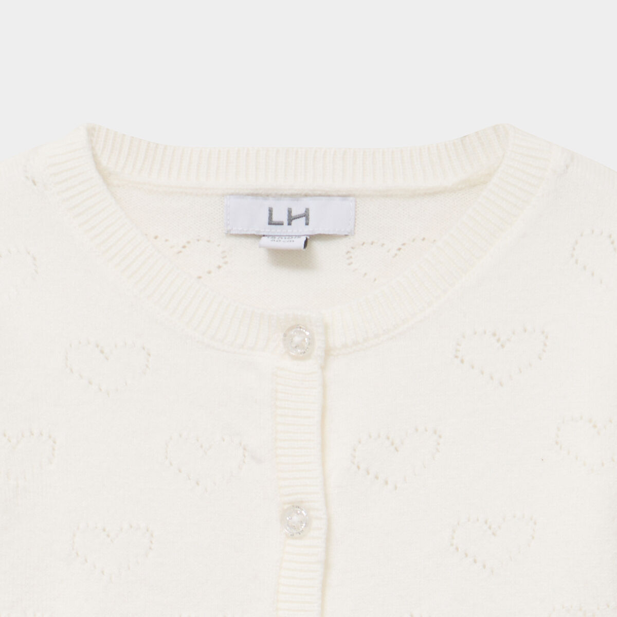 Gilet manches longues boutonn&eacute; blanc b&eacute;b&eacute; fille