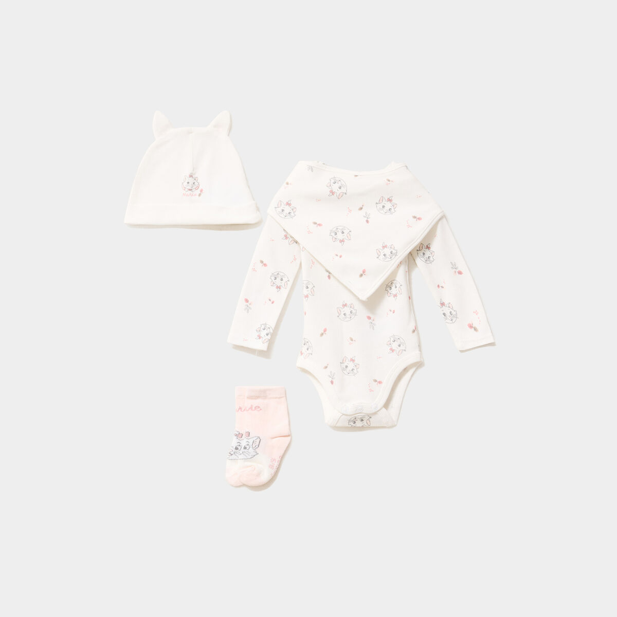 Ensemble naissance 4 pi&egrave;ces Aristochats blanc b&eacute;b&eacute;
