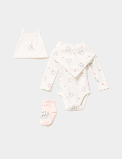 Ensemble naissance 4 pièces Aristochats blanc bébé