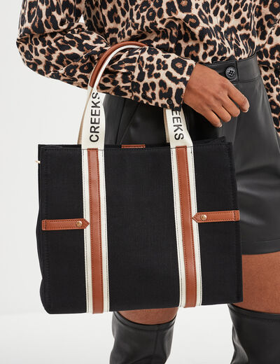 Sac &agrave; main avec bandouli&egrave;re noir femme
