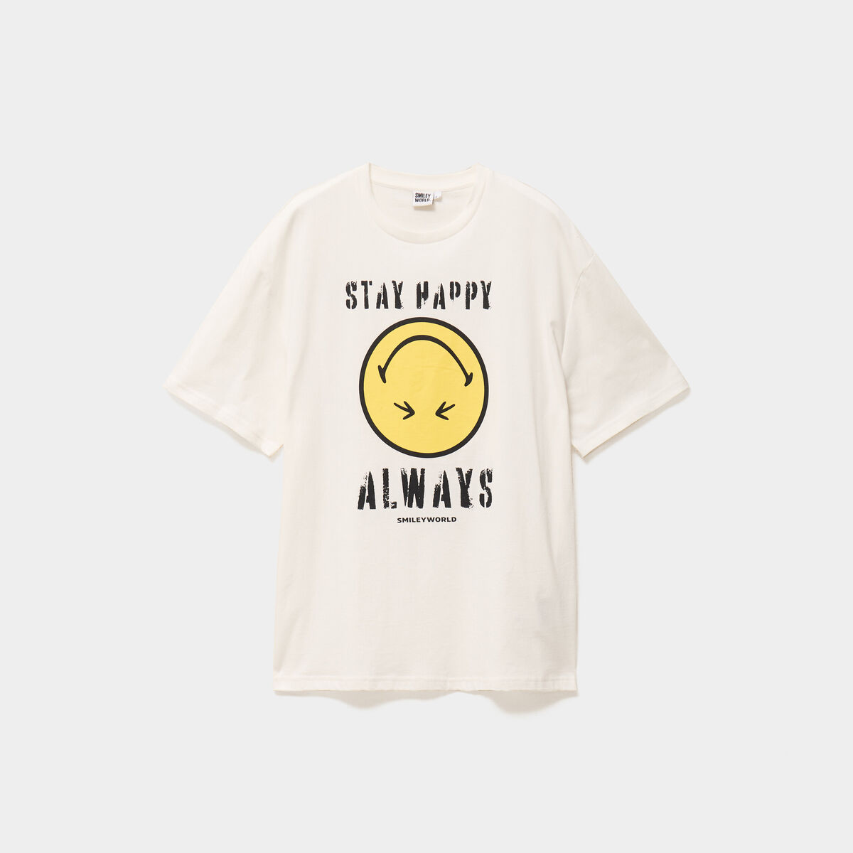 T-shirt regular col rond manches courtes blanc homme