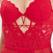Body corbeille padded en dentelle rose framboise femme
