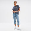 T-shirt manches courtes coton ecru femme