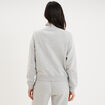 Sweat zipp&eacute; molleton col montant gris clair femme