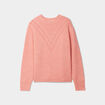 Pull col rond manches longues rose saumon femme