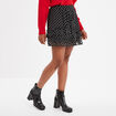 Jupe courte patineuse fluide volantée noir femme