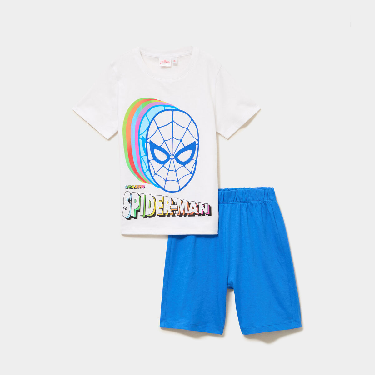Ensemble pyjama short coton Spider-Man blanc gar&ccedil;on