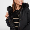 Parka avec capuche fourrure amovible noir femme