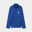 T-shirt sport col camionneur zipp&eacute; bleu electrique gar&ccedil;on