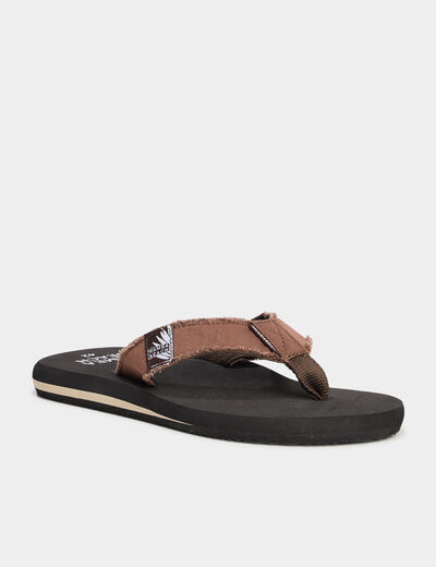 Tongs marron homme