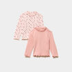Lot 2 t-shirts sous pulls &agrave; col roul&eacute; rose clair b&eacute;b&eacute; fille