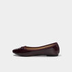 Ballerines vernies plates avec noeud bordeaux femme