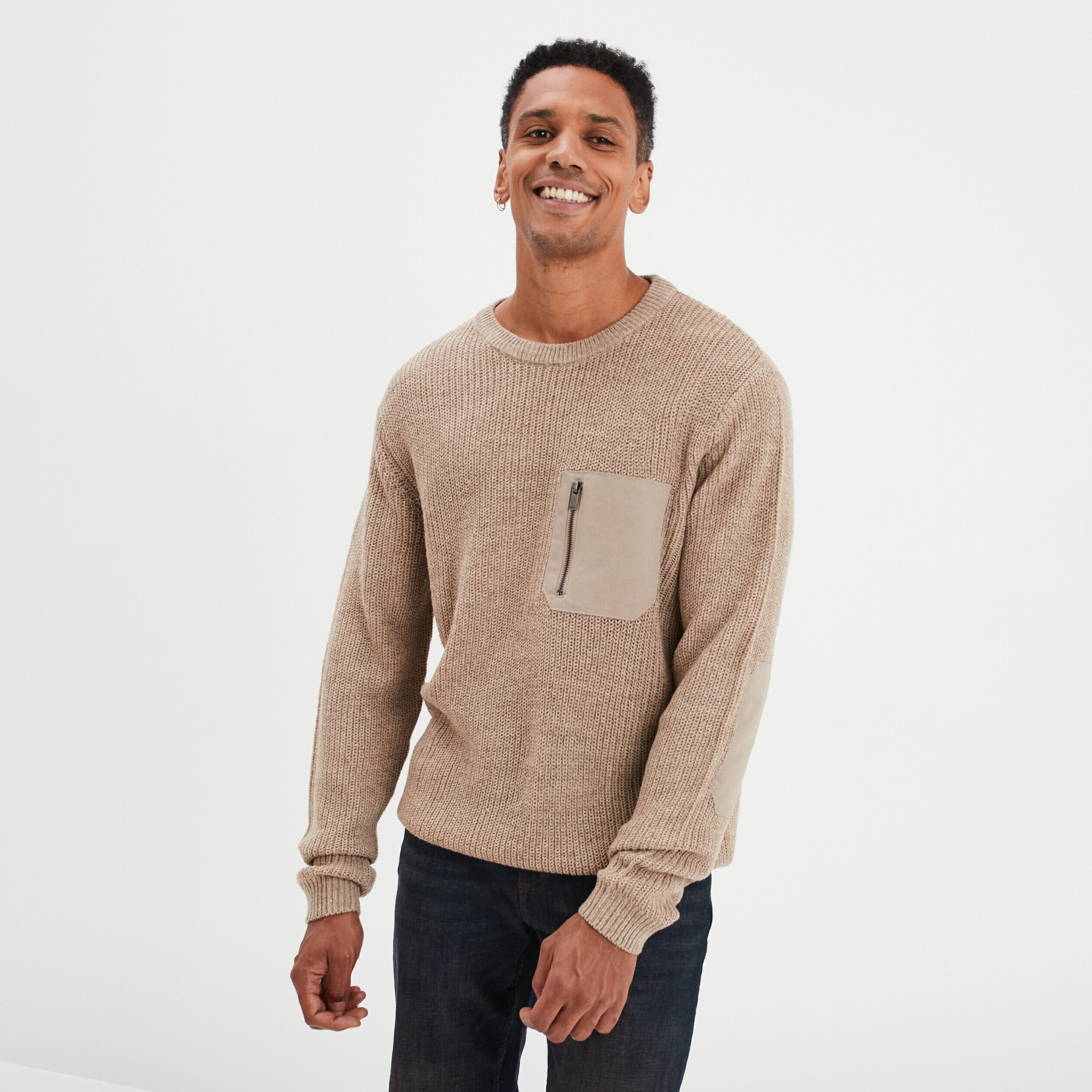 Pull 1 poche buste zippée Liberto taupe homme LIBERTO