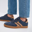 Tennis basses &agrave; lacets bleu marine homme