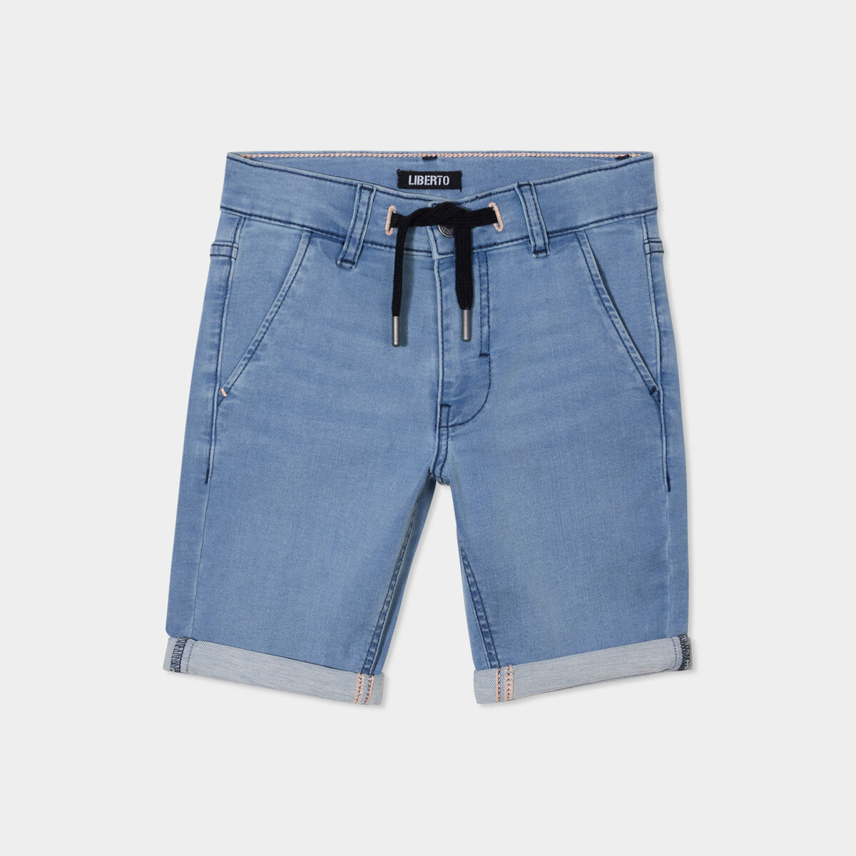 Bermuda droit en jean denim double stone garçon