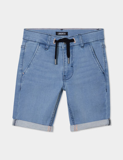 Bermuda droit en jean denim double stone garçon