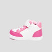 Baskets montantes à scratchs Kicone rose bébé fille
