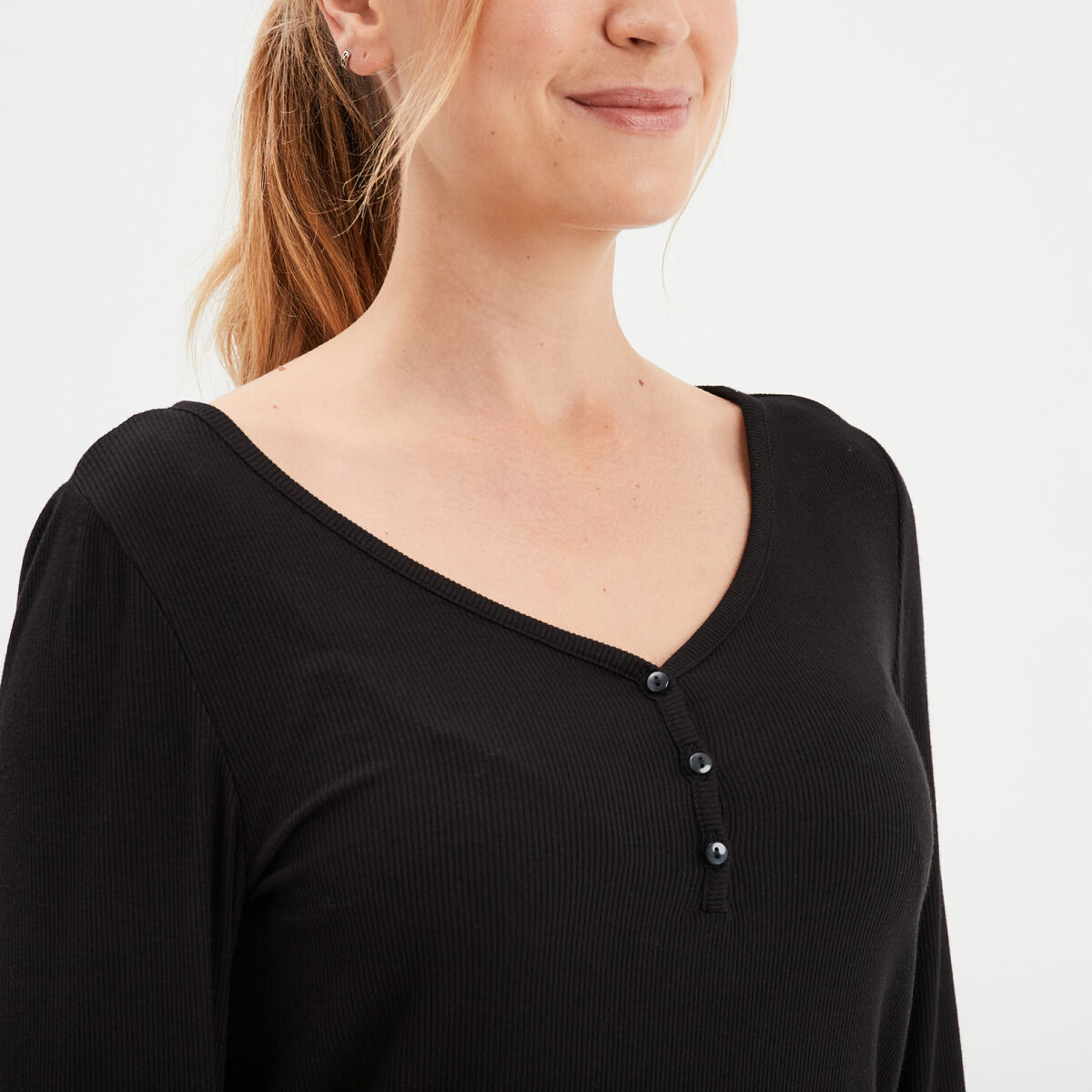 Ensemble pyjama manches longues 2 pi&egrave;ces noir femme