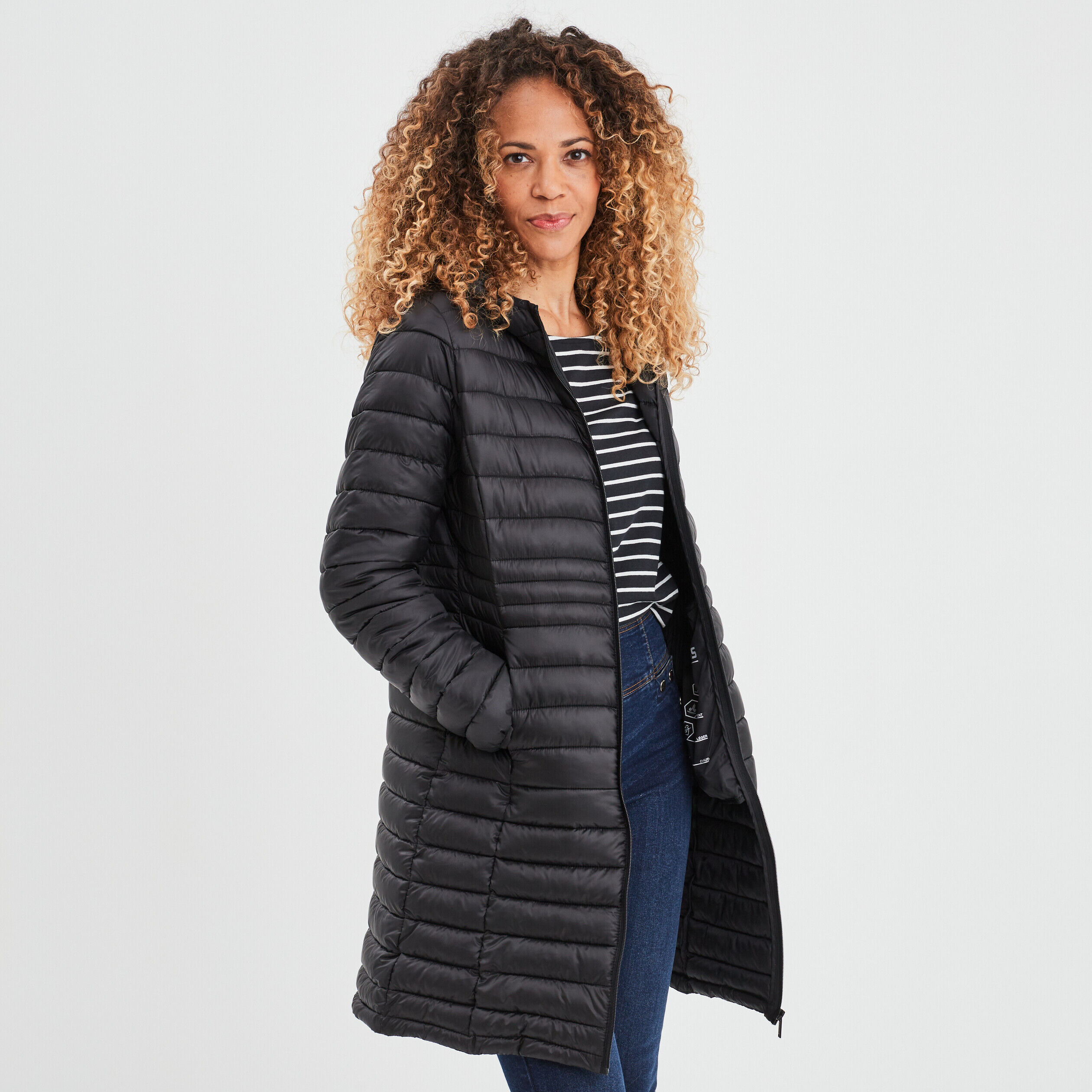 Doudoune mi longue noir femme shop