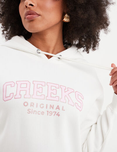 Sweat à capuche hoodie Creeks Original ecru femme